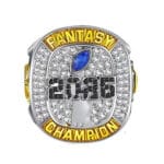 2026 Fantasy Football League Championship Ring – Blue Trophy Design