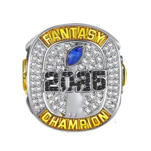 2026 Fantasy Football League Championship Ring – Blue Trophy Design