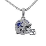 Dallas Football Helmet Pendant Necklace- Gift for Fans