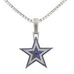 Dallas Football Star Logo Pendant Necklace – Iced Fan Jewelry Gift for Game Day