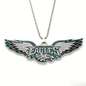 Philadelphia Football Wing Pendant Necklace 24 inch-Jewelry Gift for Football Fans