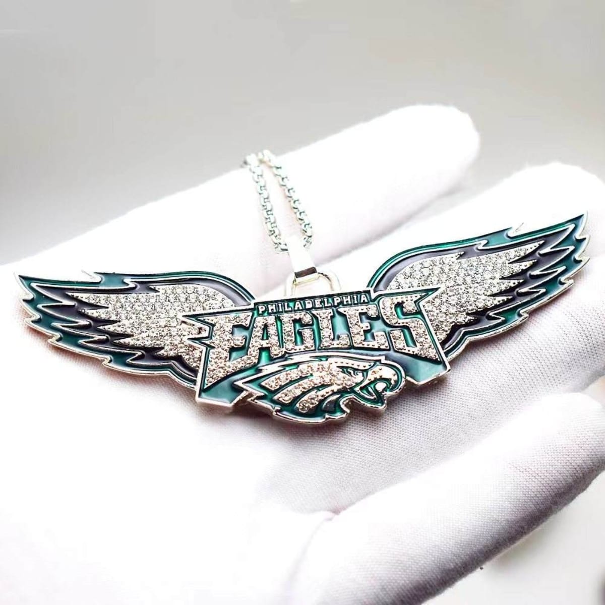 Philadelphia Football Wing Pendant Necklace 24 inch-Jewelry Gift for Football Fans