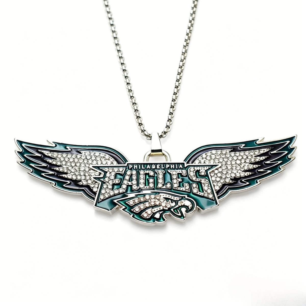 Philadelphia Football Wing Pendant Necklace 24 inch-Jewelry Gift for Football Fans